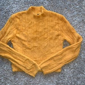 Forever 21 Mustard Crop Top Sweater